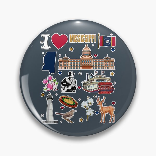 Artikelvorschau, Aufkleber-Set: Stolz auf den Bundesstaat Mississippi, ikonische Wahrzeichen & Kultur entworfen und verkauft von mashmosh.