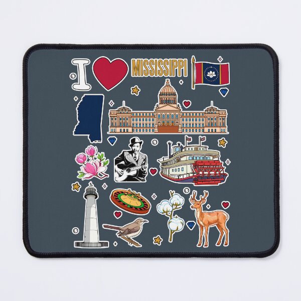 Item preview, Mississippi State Pride, Iconic Landmarks & Culture Sticker Pack designed and sold by mashmosh.