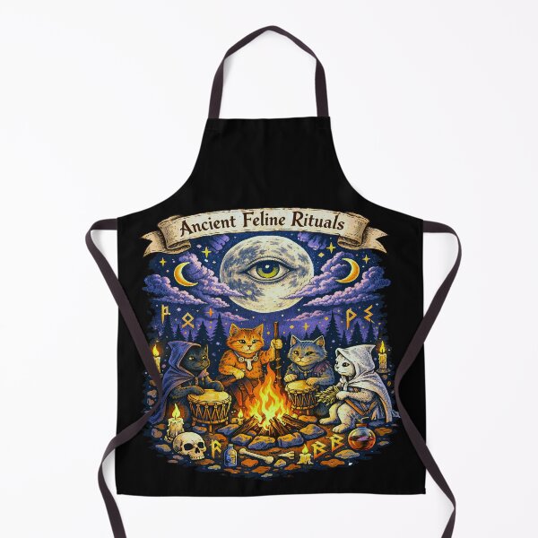 Item preview, Ancient Feline Rituals Mystical Cat Campfire designed and sold by TeeARTHY.
