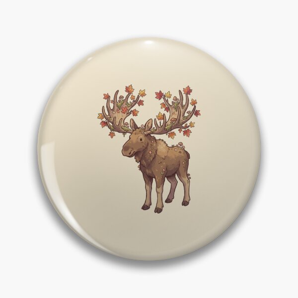 Item preview, Oak Moose Illustration with Autumn Leaves, Mushrooms and Cottagecore Forest Vibes designed and sold by Magnificent Lizard.