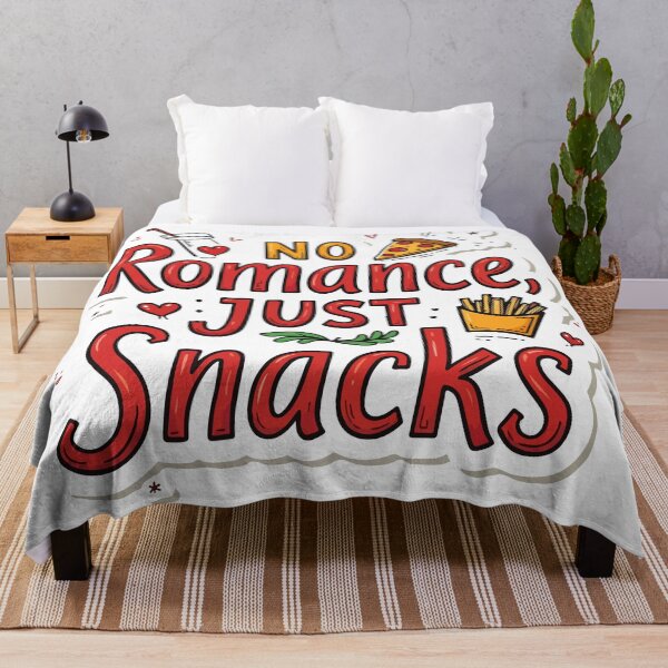 Item preview, No Romance Just Snacks - Funny Anti-Valentine Foodie Quote - Hand-Drawn Pizza & Fries designed and sold by Design-Pro-21.