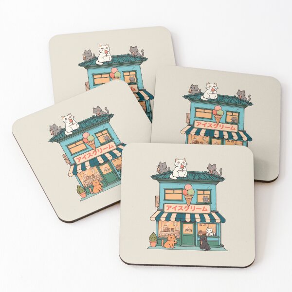 Item preview, Japanese, Ice Cream Shop, That Is Full Of Cats designed and sold by OrenjiArtShop.