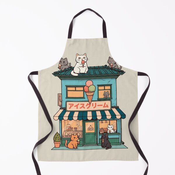 Item preview, Japanese, Ice Cream Shop, That Is Full Of Cats designed and sold by OrenjiArtShop.