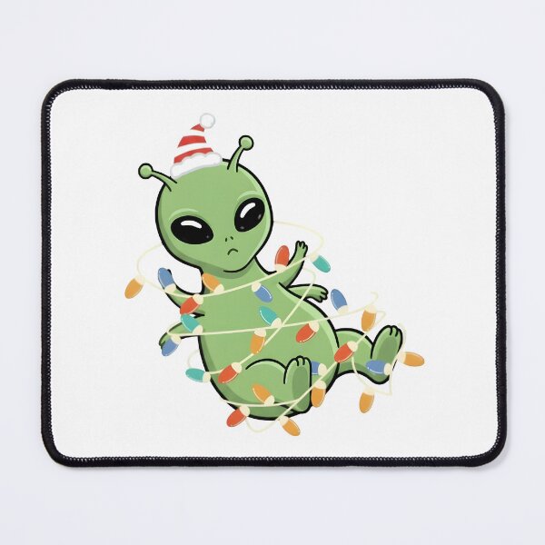 Item preview, Cute Alien Got Stuck in Christmas Lights | Funny Holiday Illustration designed and sold by Senkov.