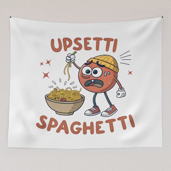 Item preview, Upsetti Spaghetti Funny Meme Cartoon | Sad Spaghetti Noodles Humor Design designed and sold by VividOrganica.