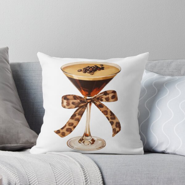 Item preview, Espresso Martini Glass with Leopard Bow – Retro Chic Print designed and sold by ISLASOLANA .