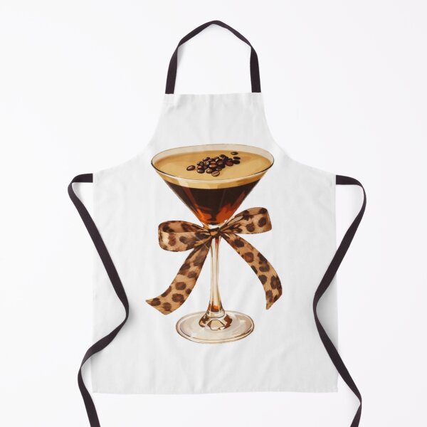 Item preview, Espresso Martini Glass with Leopard Bow – Retro Chic Print designed and sold by ISLASOLANA .