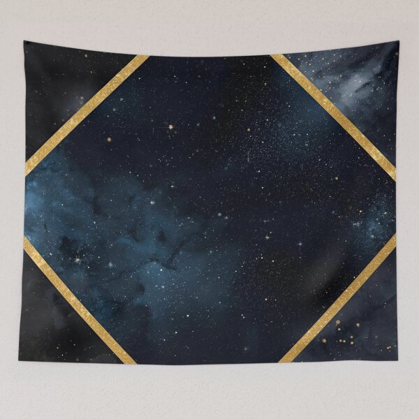 Item preview, Celestial Gold Diamond Navy Galaxy Night Sky designed and sold by LakLuxe studio .
