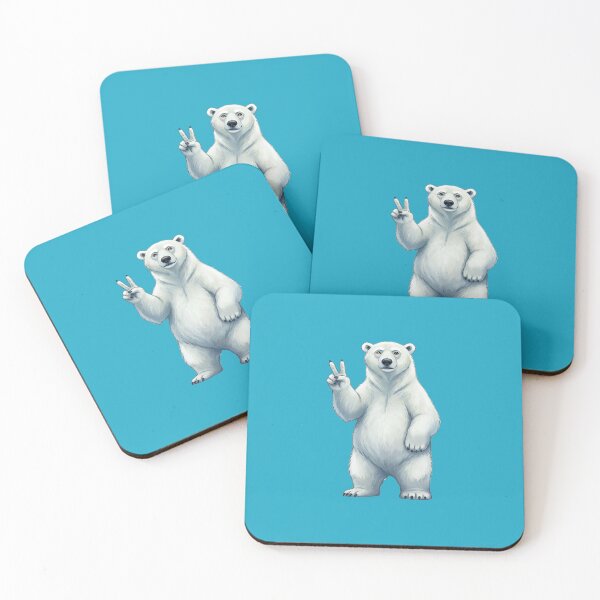Item preview, Polar Bear Giving Peace Sign  designed and sold by TeeARTHY.