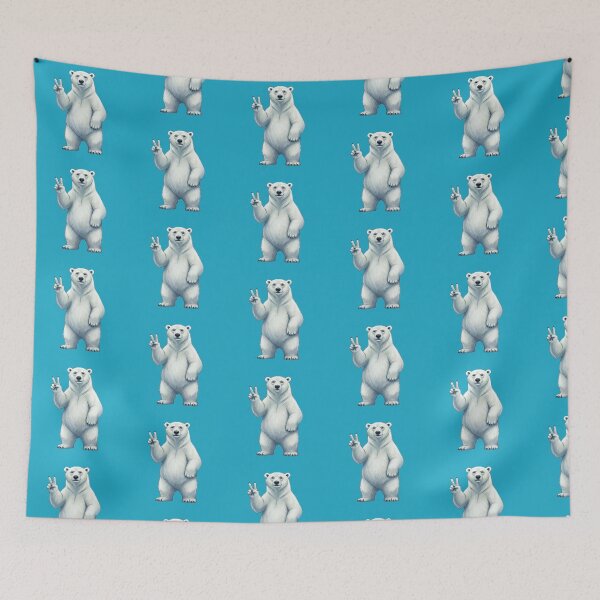 Item preview, Polar Bear Giving Peace Sign  designed and sold by TeeARTHY.