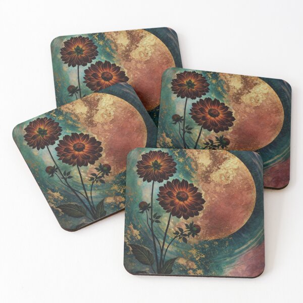 Item preview, Dahlias Beneath a Golden Moon designed and sold by WittyUnknown.