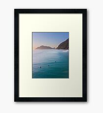 Surfers in Cape Town - Drone Photography Framed Print