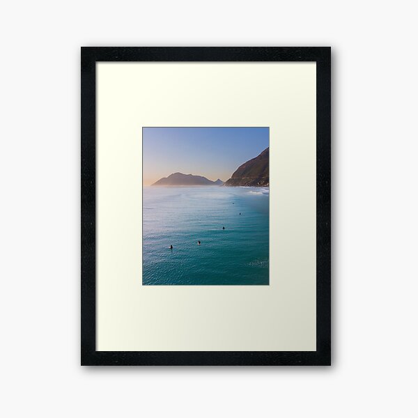 Surfers in Cape Town - Drone Photography Framed Art Print