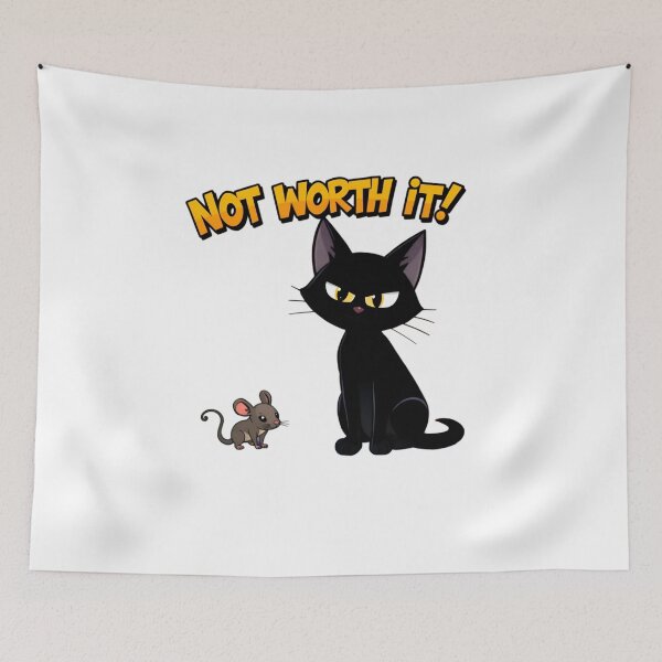 Item preview, Grumpy Black Cat Not Worth It designed and sold by LowBattery Social Club.