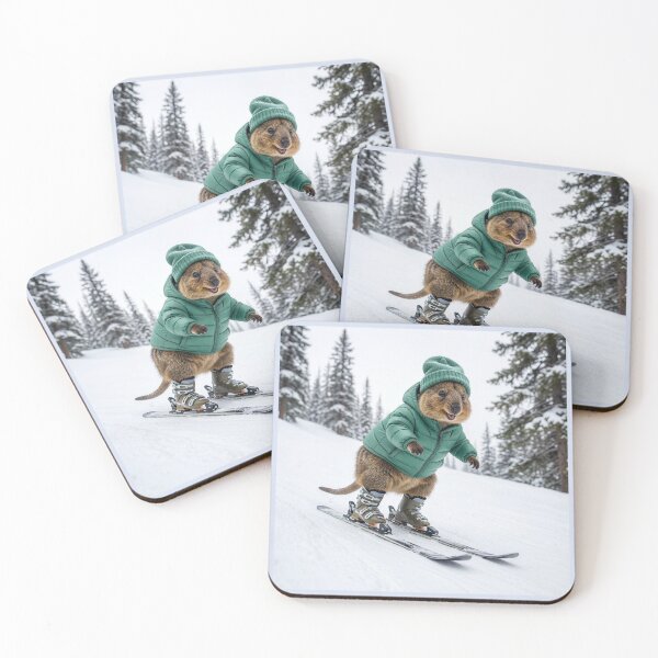 Item preview, Happy Quokka Downhill Skiing designed and sold by Tridentulus.