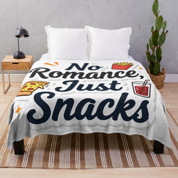 Item preview, No Romance Just Snacks - Funny Anti-Valentine Foodie Quote - Pizza & Fries Illustration designed and sold by Design-Pro-21.