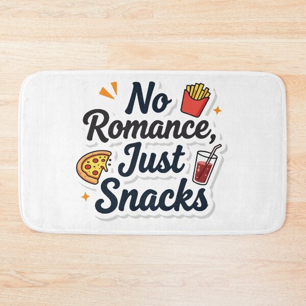 Item preview, No Romance Just Snacks - Funny Anti-Valentine Foodie Quote - Pizza & Fries Illustration designed and sold by Design-Pro-21.