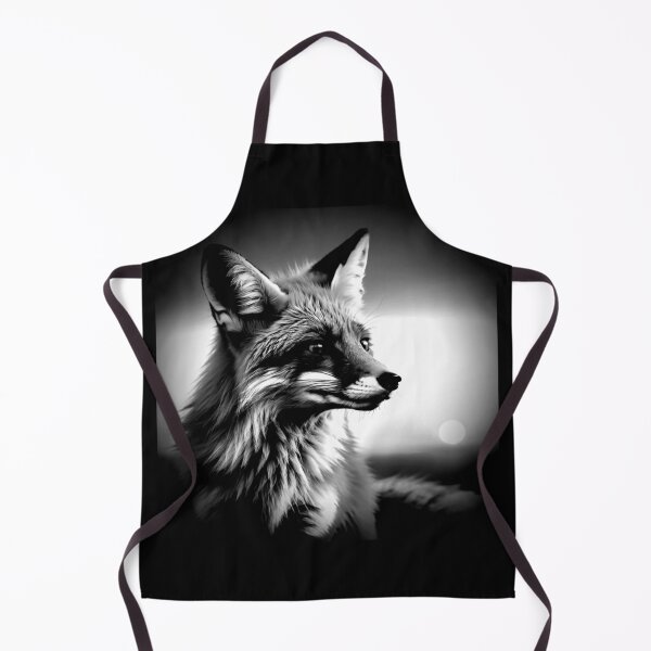 Item preview, Moonlit Fox – Black and White Serenity designed and sold by Dogandesighn.