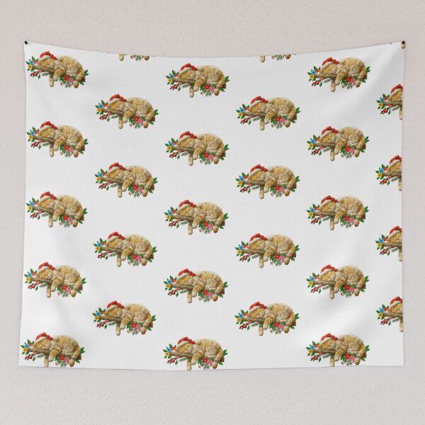 Item preview, Cute Sleeping Ginger Cat with Santa Hat Winter designed and sold by TeeARTHY.