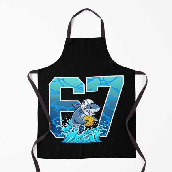 Item preview, Water Polo Shark 6 and 7 Kids Funny Jersey Number Sports designed and sold by DrawHandArt.