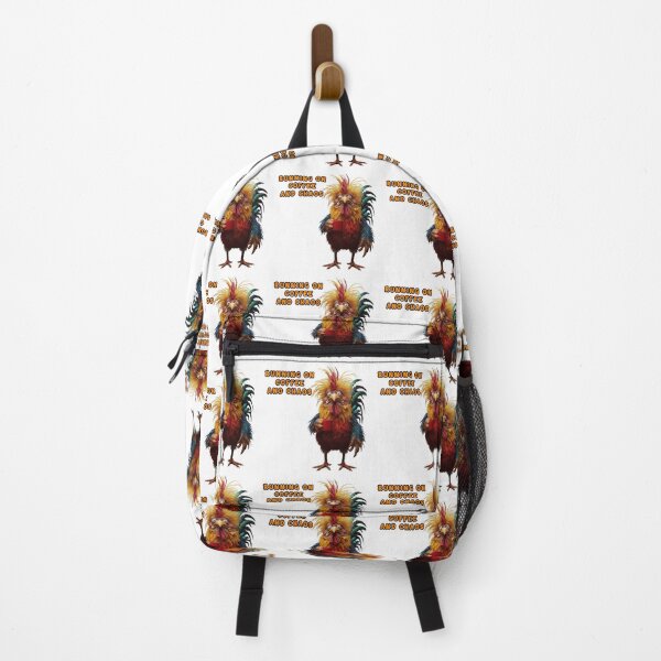 Item preview, Running on Coffee and Chaos Funny Rooster Meme designed and sold by TeeARTHY.