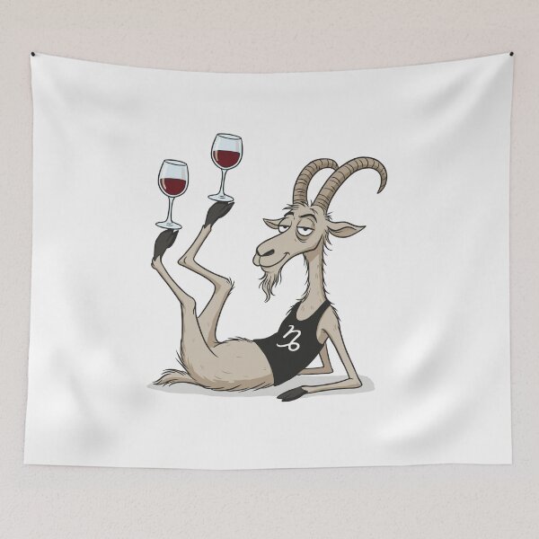 Item preview, Capricorn Yoga #2 – Reclining Pose with Wine Glasses designed and sold by D - Magic.