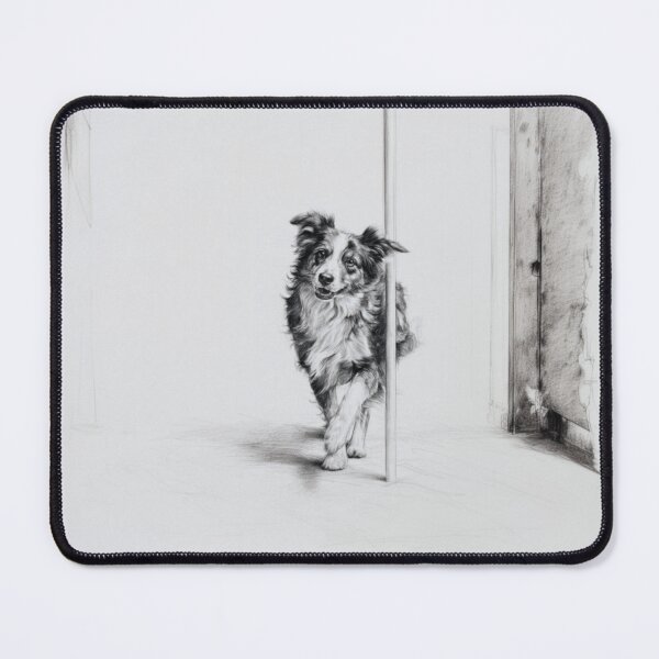 Item preview, A lively Australian Shepherd dog weaving through an agility course, Dogs in Motion designed and sold by CDC40.