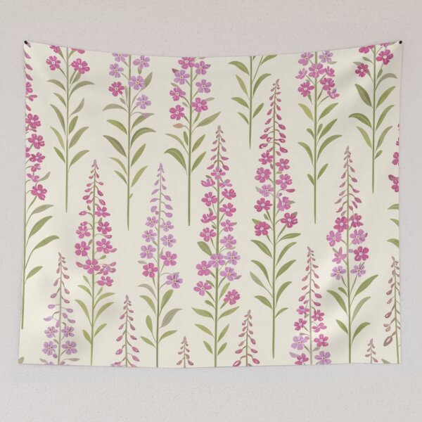 Item preview, Fireweed Roadside Glow – Vintage Nordic Maitohorsma Pattern designed and sold by Planthem.