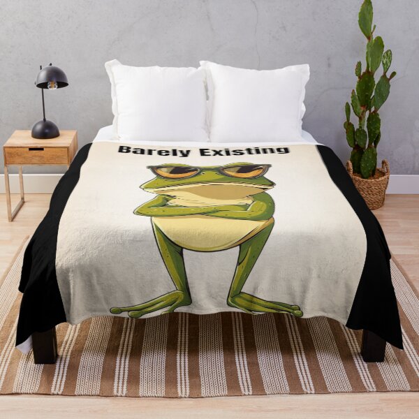 Item preview, Barely Existing Frog Meme – Funny Sarcastic Burnout Cartoon Design designed and sold by MiraLumeStudio.