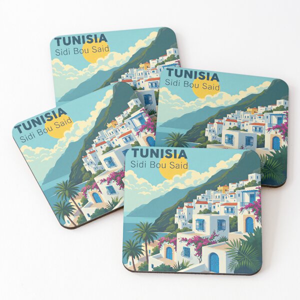 Item preview, A Nostalgic Classic Travel Poster – Tunisia Sidi Bou Said designed and sold by Blok45.