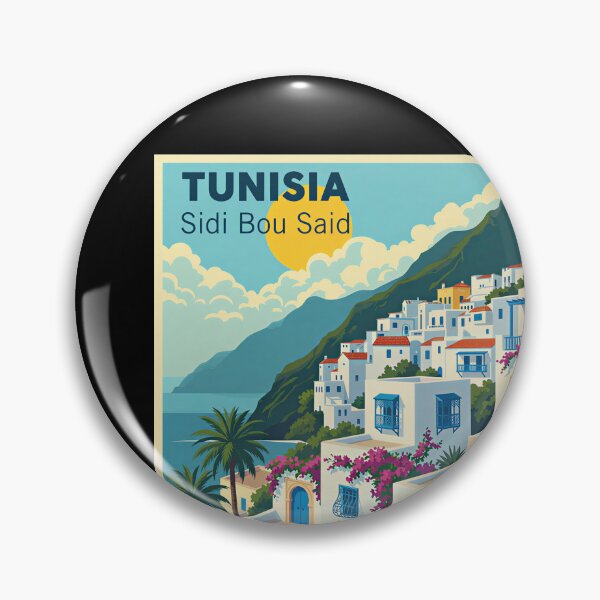 Item preview, A Nostalgic Classic Travel Poster – Tunisia Sidi Bou Said designed and sold by Blok45.