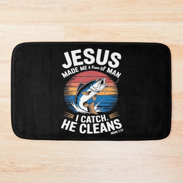 Item preview, Jesus Made Me Fisher Of Man Christian I Love Fishing  designed and sold by MarryIsMonth.