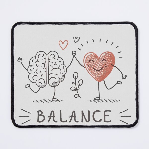 Item preview, Balance: Cute Brain and Heart Harmony Doodle designed and sold by A1MarketDesigne.