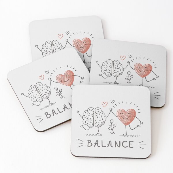 Item preview, Balance: Cute Brain and Heart Harmony Doodle designed and sold by A1MarketDesigne.