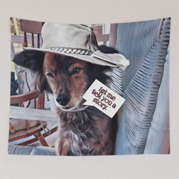Item preview, Dog wearing cowboy hat designed and sold by J+J Photography.