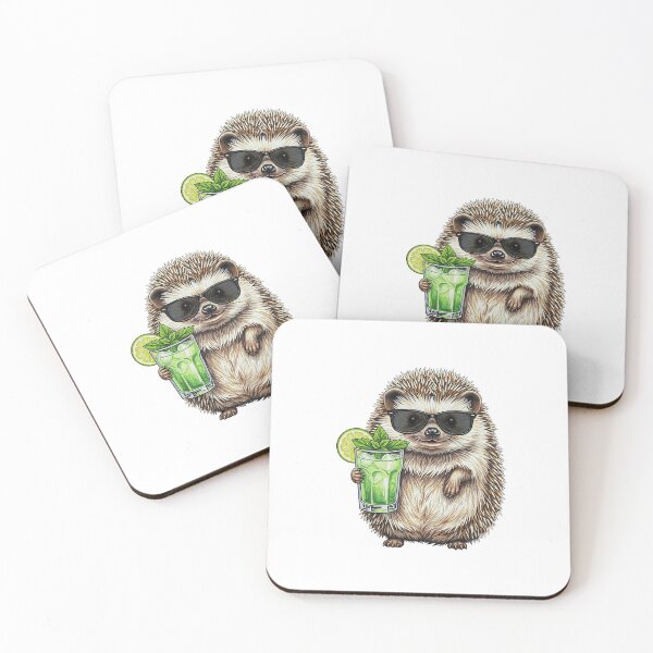 Item preview, Cool Hedgehog Drinking Mojito Cocktail designed and sold by TeeARTHY.