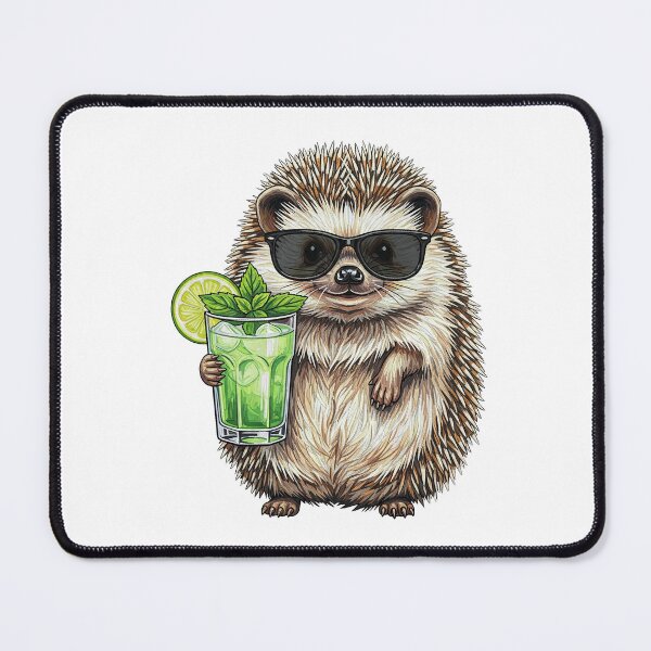 Item preview, Cool Hedgehog Drinking Mojito Cocktail designed and sold by TeeARTHY.