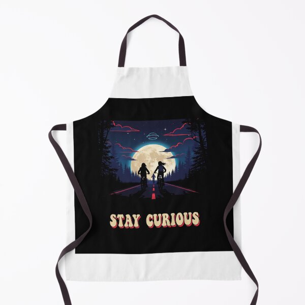 Item preview, STAY CURIOUS: Retro 80s Adventure Silhouette Poster (Neon Minimal) designed and sold by INNER WINNER YOU.