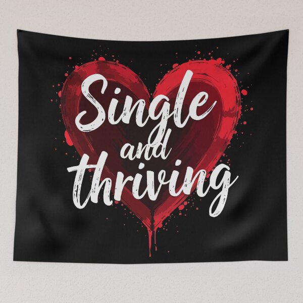Item preview, Single and Thrivin' Aesthetic Watercolor Heart - Funny Anti-Valentine & Self Love Gift designed and sold by Design-Pro-21.