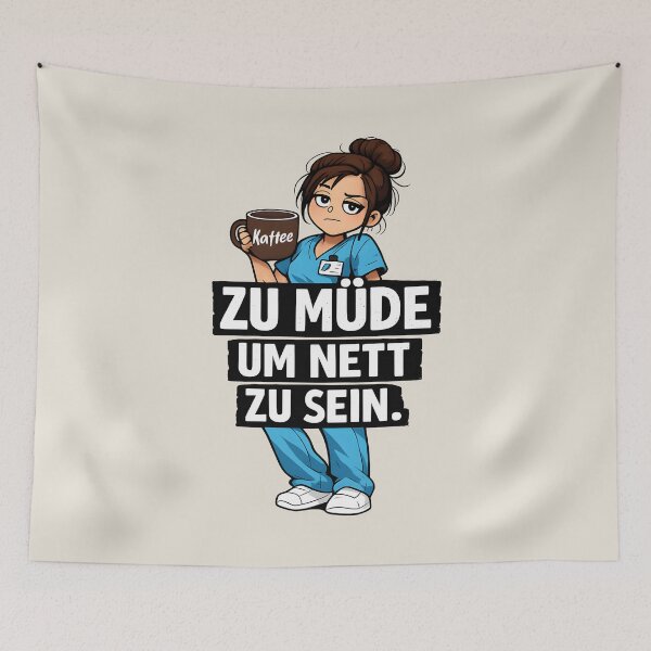 Item preview, Zu Müde Um Nett Zu Sein – Lustiger Pflege Spruch Für Krankenschwestern designed and sold by Aesthetic-Avenue.