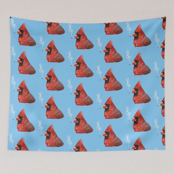 Item preview, Grumpy Red Cardinal Bird Smoking Cigarette designed and sold by TeeARTHY.