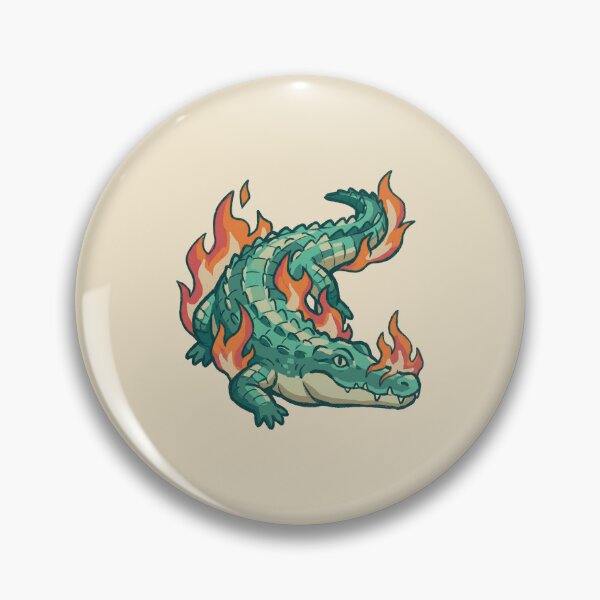 Item preview, Fire Crocodile Green Burning Alligator Illustration designed and sold by Magnificent Lizard.