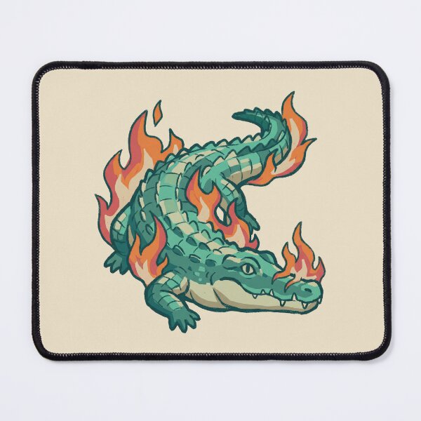Item preview, Fire Crocodile Green Burning Alligator Illustration designed and sold by Magnificent Lizard.