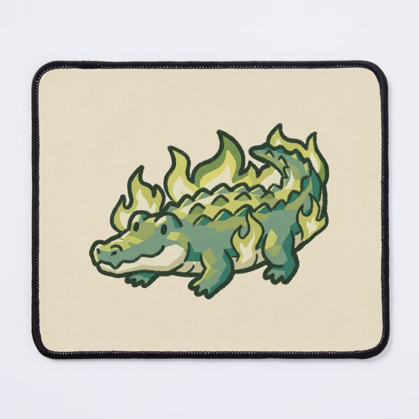 Item preview, Fire Crocodile Green, Cute Flaming Alligator Illustration, Funny Swamp Animal Doodle designed and sold by Magnificent Lizard.