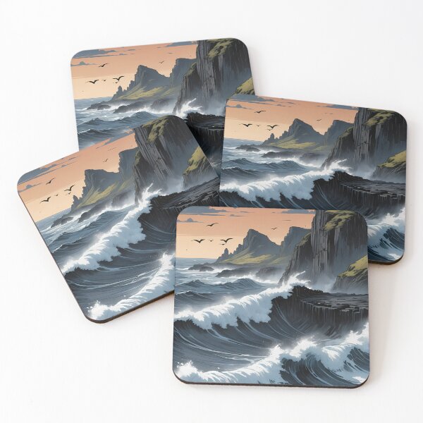 Item preview, Waves Crashing Against Black Rocks designed and sold by HorizonHues.