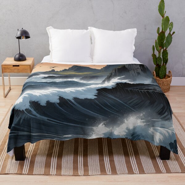 Item preview, Waves Crashing Against Black Rocks designed and sold by HorizonHues.