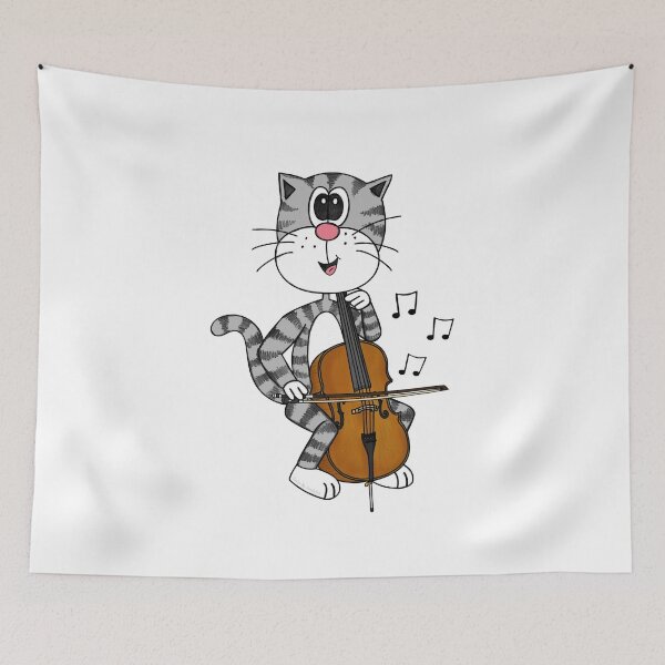 Item preview, Cat Playing Cello, Cellist String Musician Music Teacher designed and sold by doodlerob.