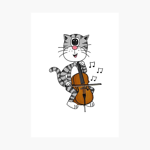Item preview, Cat Playing Cello, Cellist String Musician Music Teacher designed and sold by doodlerob.