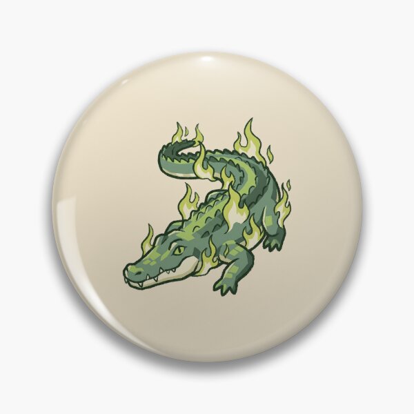Item preview, Fire Crocodile Green Burning Reptile, Cartoon Alligator in Flames designed and sold by Magnificent Lizard.