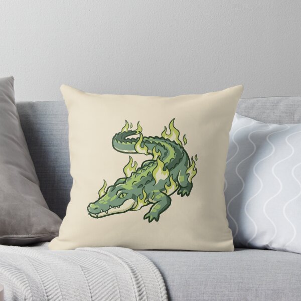 Item preview, Fire Crocodile Green Burning Reptile, Cartoon Alligator in Flames designed and sold by Magnificent Lizard.